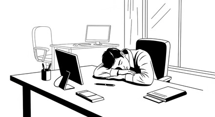 A person working on a computer in a stressed way