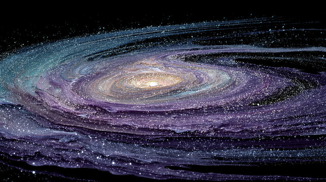 An algorithmic swirl resembles a digital galaxy symbolizing complexity data flow and the beauty of structured information representing abstract technology and futuristic computational design