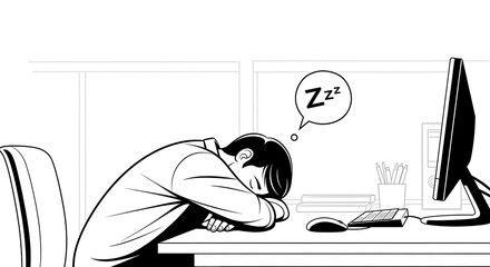 A person working on a computer in a stressed way