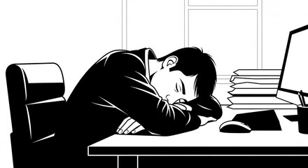 A person working on a computer in a stressed way