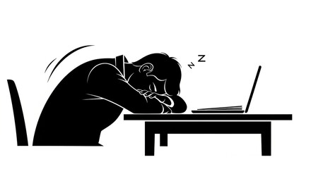 A person working on a computer in a stressed way