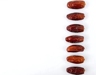 Seven dates lined vertically along the right edge of a clean white background, providing ample copy space.
