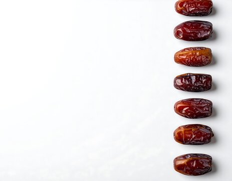 Seven dates creating a vertical border on the right of a clean white background, with blank space.