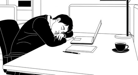 A person working on a computer in a stressed way