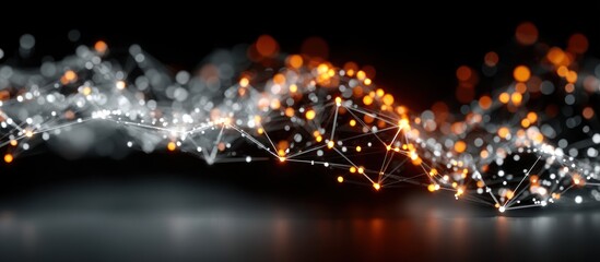 Abstract network of connected points and lines