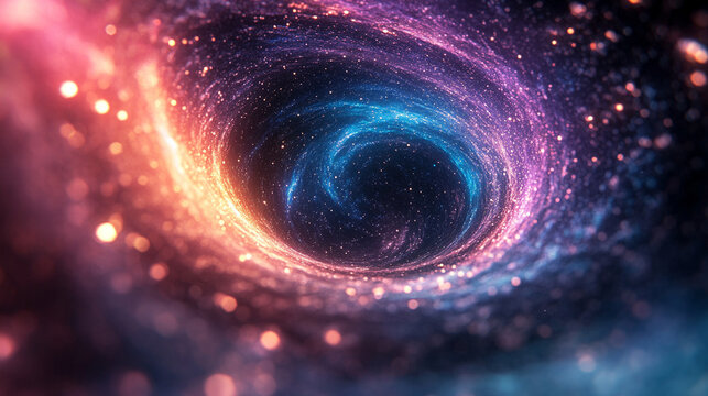 An algorithmic swirl resembles a digital galaxy symbolizing complexity data flow and the beauty of structured information representing abstract technology and futuristic computational design