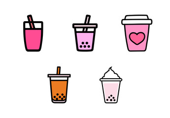 Cute bubble Tea Vector Pack