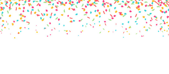 Vibrant, cheerful cascade of multicolored confectionery sprinkles falling playfully on a pristine white background, perfect for joyful celebrations, sweet dessert themes, and festive party designs