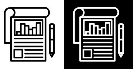 Obraz premium Financial Statement Icon Set White Style Collection