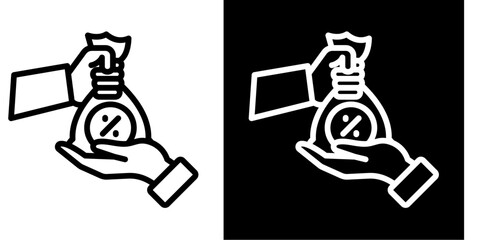 Loan Icon Set White Style Collection