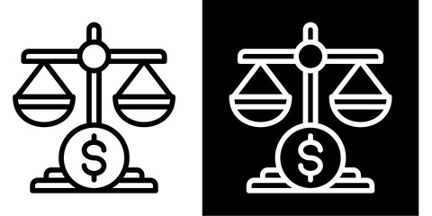 Budget Icon Set White Style Collection