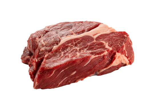Raw beef chuck roast isolated on transparent background