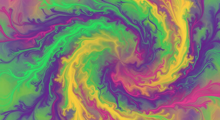 Abstract colorful swirl design with vibrant fractal light texture and blue paint wave pattern illustration