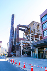 Naklejka premium Equipment of steel works, The workshop and equipment of the steel mill