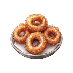 fried calamari hand drawn vector illustration