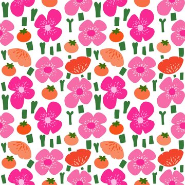 Cute seamless pattern in small flower.Small colorful flowers.