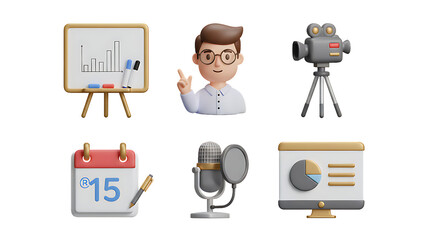 Versatile office equipment for meetings, presentations, webinars. Ideal for corporate backgrounds, business concepts, technology themes, and professional designs.