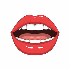 vector illustration of a mouth with a white background 