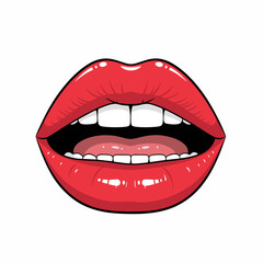 vector illustration of a mouth with a white background 