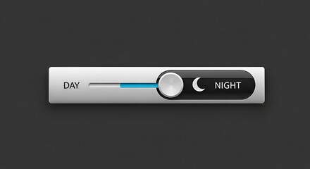 Day Night Toggle Switch UI Slider for Dark Mode and Light Mode Interface Design