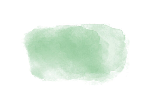 Green watercolor brush paint elemet design
