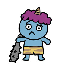 かわいい青鬼のイラスト