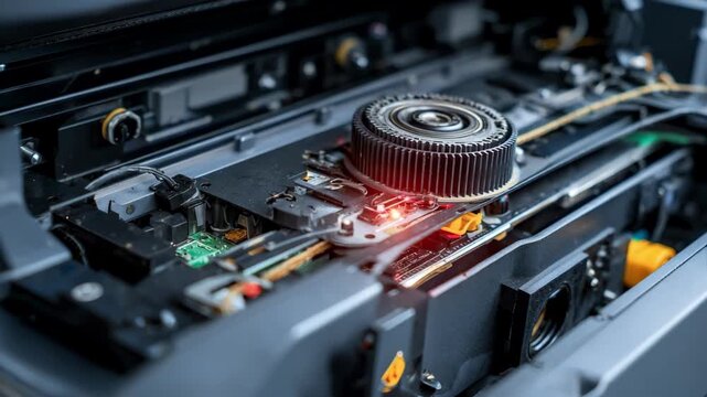 Multifunction laser printer belt replacement with focus on precision and care demonstrating the importance of upkeep for devices combining printing scanning and copying.