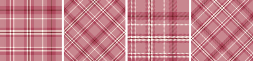 Autumn seamless plaid pattern set. tartan checkered fabric fashion texture background.
