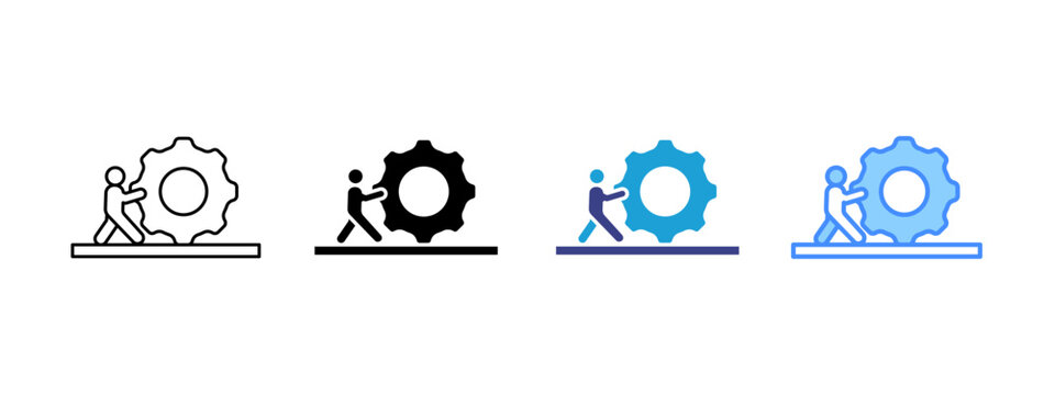 Hard Work  Collection icon set multiple style collection