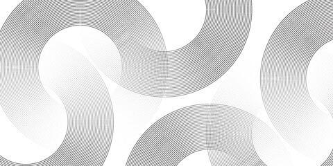 Abstract white geometric overlapping layers on bright space with line effect decoration background. Modern circle lines dynamic. Simple vector design. eps 10.