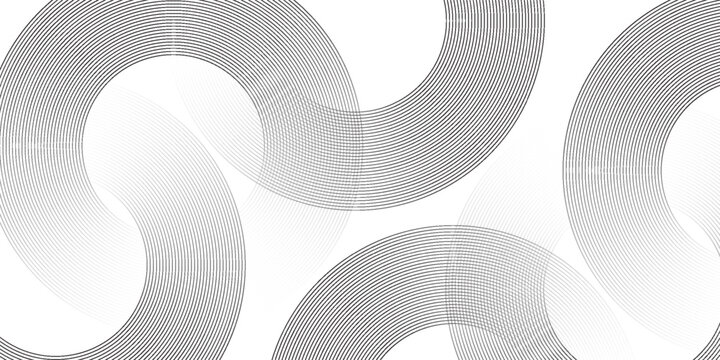 Abstract white geometric overlapping layers on bright space with line effect decoration background.  Modern circle lines dynamic. Simple vector design. eps 10.
