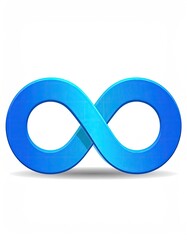 Blue infinity symbol with shading on white