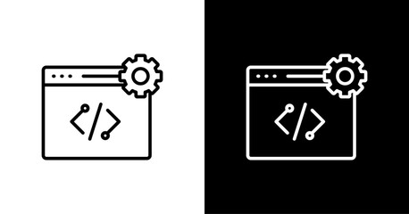 Software Code White Icon Set Design