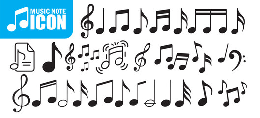 Black Music Notes, Clefs, and Sheet Music File Icons