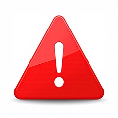 Red triangular warning sign with exclamation point icon