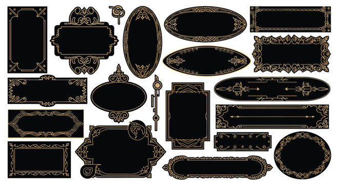 Elegant collection of ornate frames for creating invitations and vintage designs with a touch of luxury and sophistication