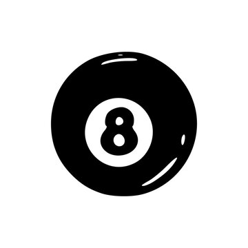 eight ball black billiard ball simple vector icon