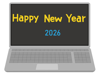 2026年の新年の挨拶のイラスト素材。