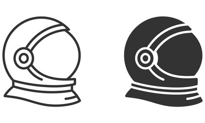 Vector icon astronaut helmet outline solid style