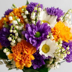 Obraz premium Colorful Floral Arrangement with Lily of the Valley