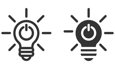 Vector icon power button inside lighbulb