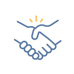 Handshake icon. Vector thin line illustration. Editable stroke