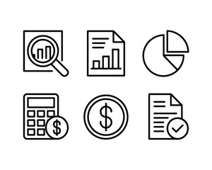 Obraz premium Financial analysis and accounting icons financial icons business icons