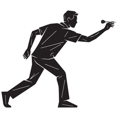 Man throwing a dart in silhouette