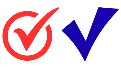 Red Checkmark in Circle and Blue Checkmark Icons (13