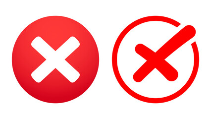 Red Cross Marks Icons with Circle and Gradient untitled