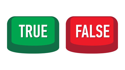 True False Buttons Green and Red graphic design