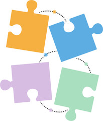 Flat Puzzle Infographic Presentation Element, Vector Flat Infographic Element, Infographic Elements for Process Charts, Workflow, Step-by-Step Layout, and Business Presentation.