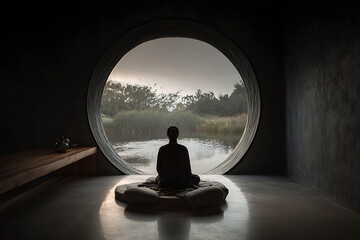 Mindful Focused Meditation Room for Concentration Apps