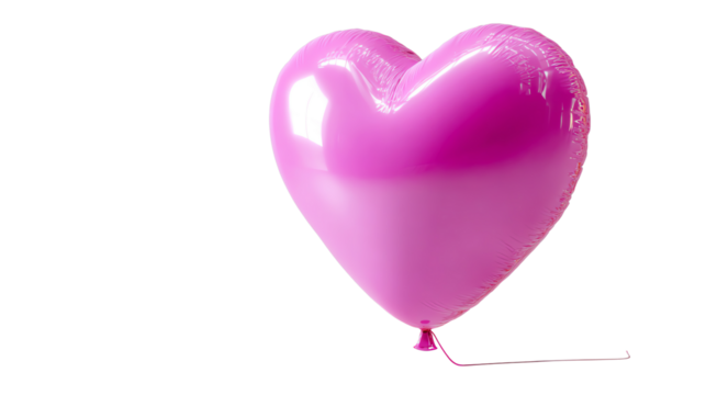 A Heart's Soaring Expression: A vibrant pink heart-shaped balloon floats, a symbol of love, affection, and celebration, perfect for expressing heartfelt emotions.